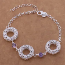 Серебряное модное украшение со стразами браслет шикарные Ретро богемные полые круглые браслеты для женщин подарок AB117