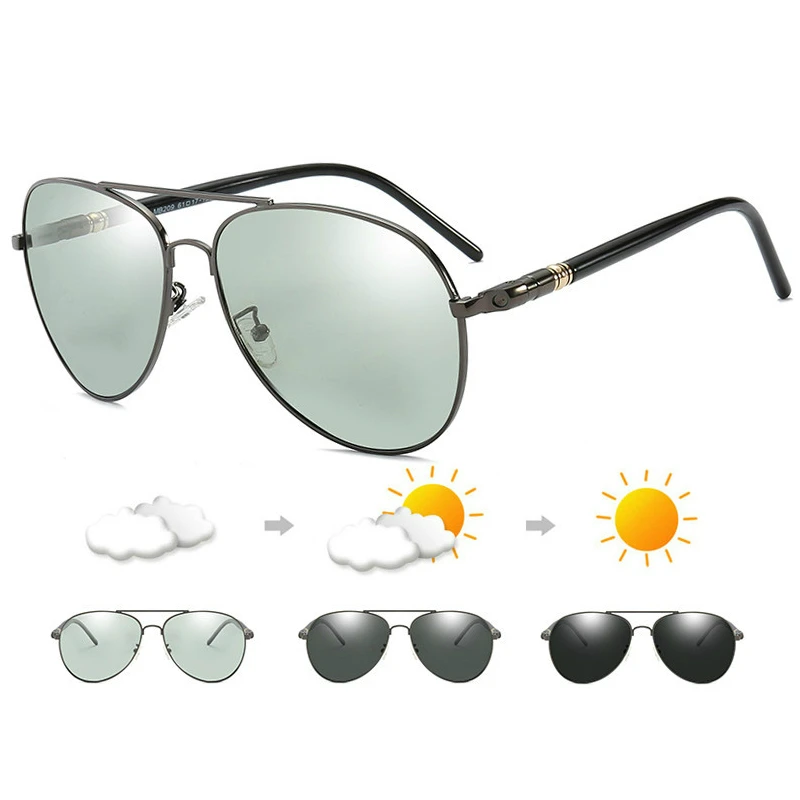 291.77руб. 30% OFF|2019 Change Color Men Sunglasses RB209 Design Photochromic Sunglasses Men Polarized Sunglesses Driving Chameleon Sun Glasses|Men