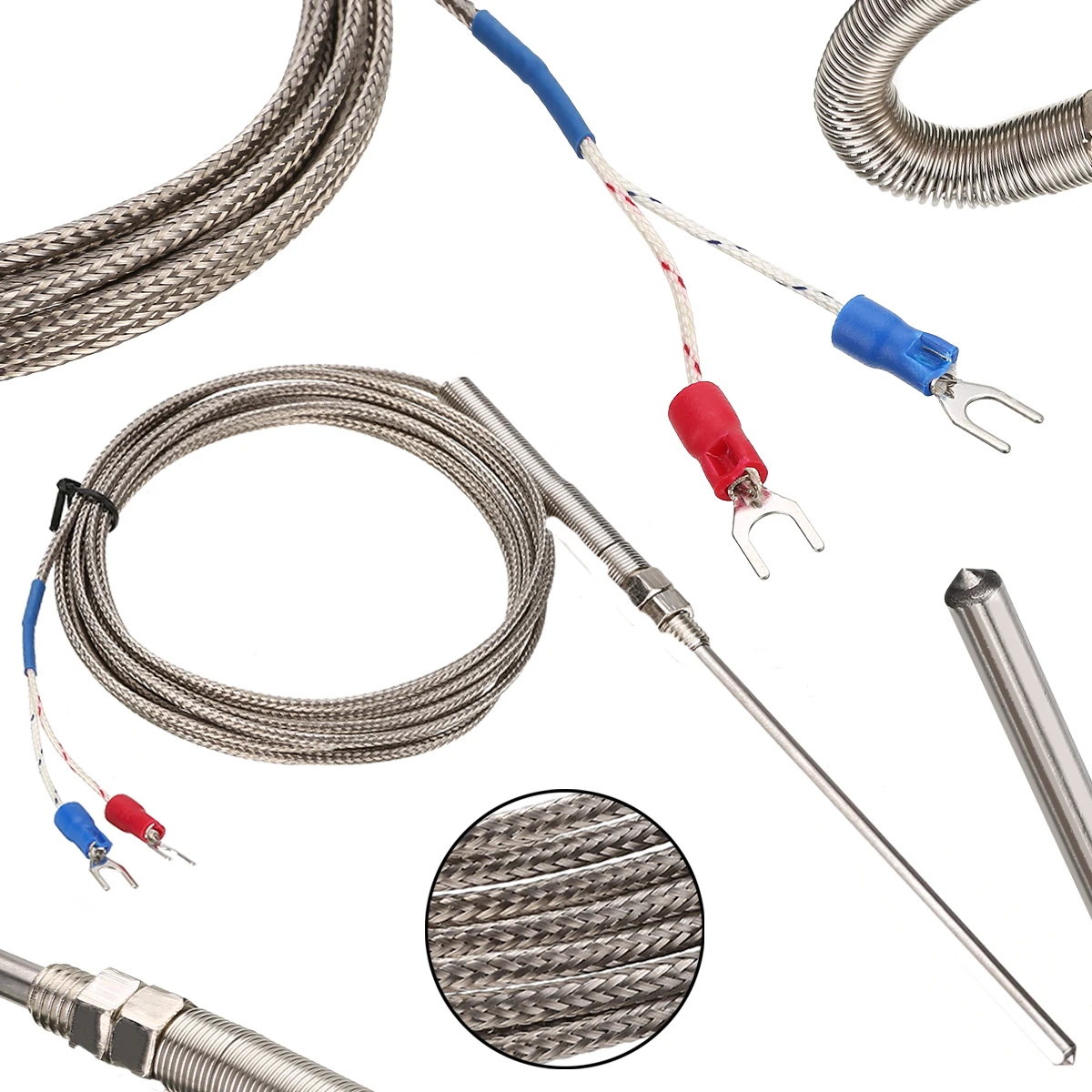 3 Meter Wire Thermocouple Sensor 0~400 Degree Celsius K type Thermocouple Temperature Sensor 100mm Probe Measurement Tool