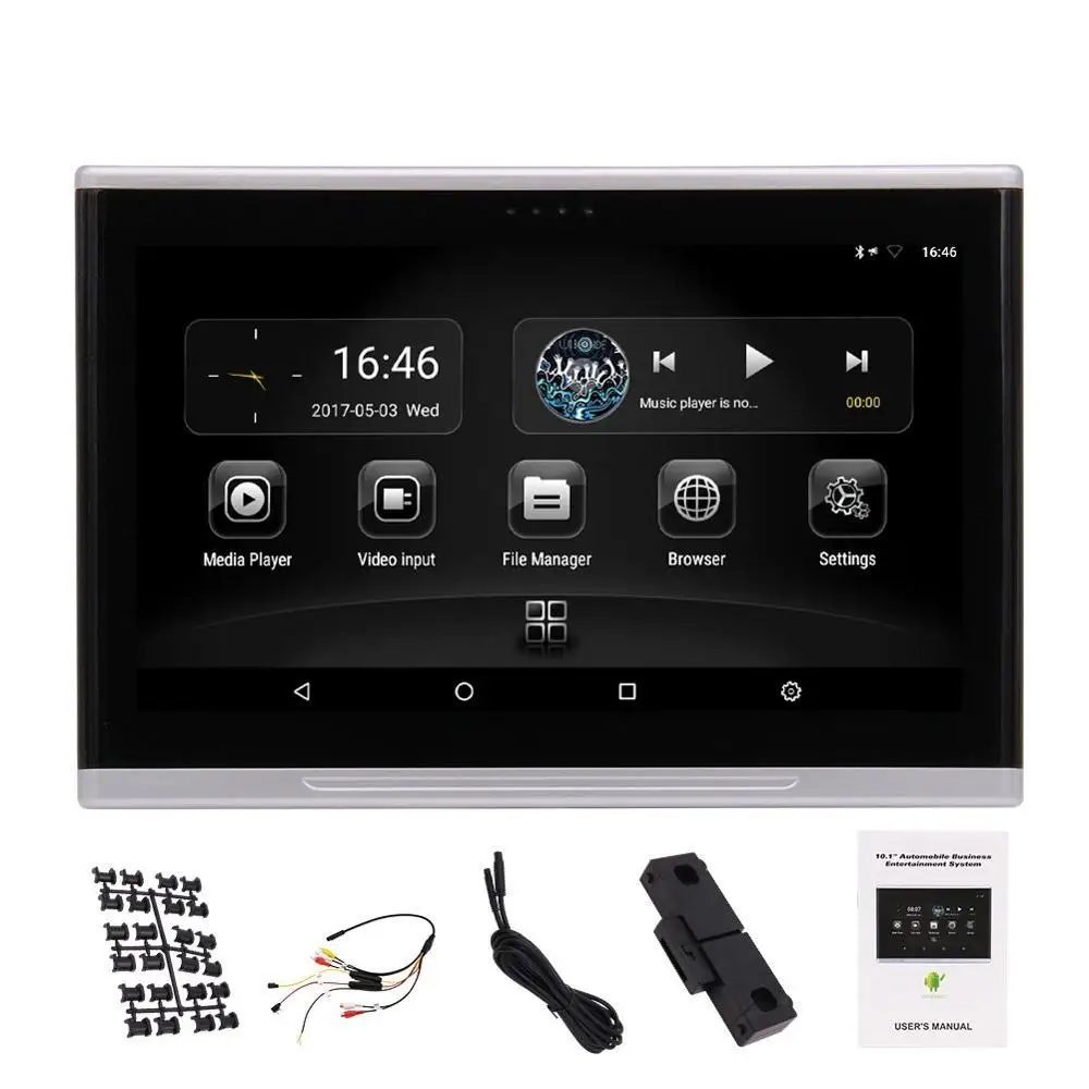 

Auto Android Headrest Monitor 10.1"" 1080P HD touch screen Support FM IR Wireless Headphones USB/SD CD with build-in speaker