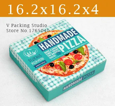 6/8INCH Pizza BOXES Takeaway fast Food PIZZA Cake Lunch Box Packing Paper Box 100pcs/lot Free shipping - Цвет: 6 inch blue