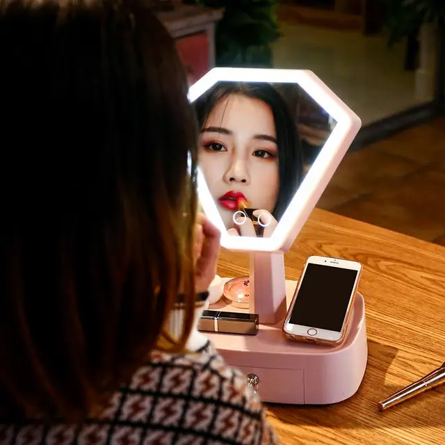 Buy Bluetooth Speaker Makeup Mirror With Led Light