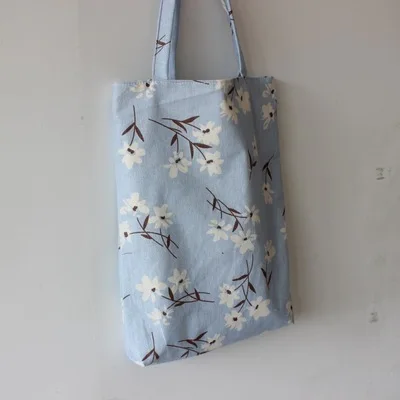 Женская Цветочная хлопковая Льняная сумка на одно плечо для покупок, Большая вместительная Повседневная пляжная сумка-портфель, сумка для путешествий