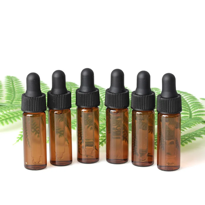 Download 50pcs New Empty 4ml Amber Glass Dropper Bottle w/ glass Eye Dropper Pipette Bottle for Essential ...
