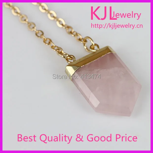 10PC Fashion Jewelry Pink Crystal Stone Druzy Arrow Shape Rose Quartz Pendant Connector Two Point 22K Gold Plated Necklace Women | Украшения