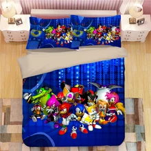 Sonic The Hedgehog Bedding Sets cartoon Duvet Covers Pillowcases 3d blue anime bedclothes twin double queen king Comforter cover