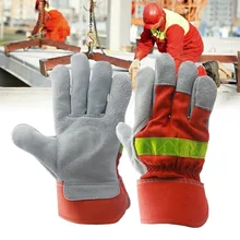 Прочные кожаные перчатки противопожарное оборудование термостойкие защитные перчатки со светоотражающим ремешком безопасные садовые рабочие перчатки