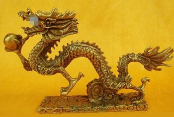 

free shipping Bronze brass Dragon figurine Statue 13cm