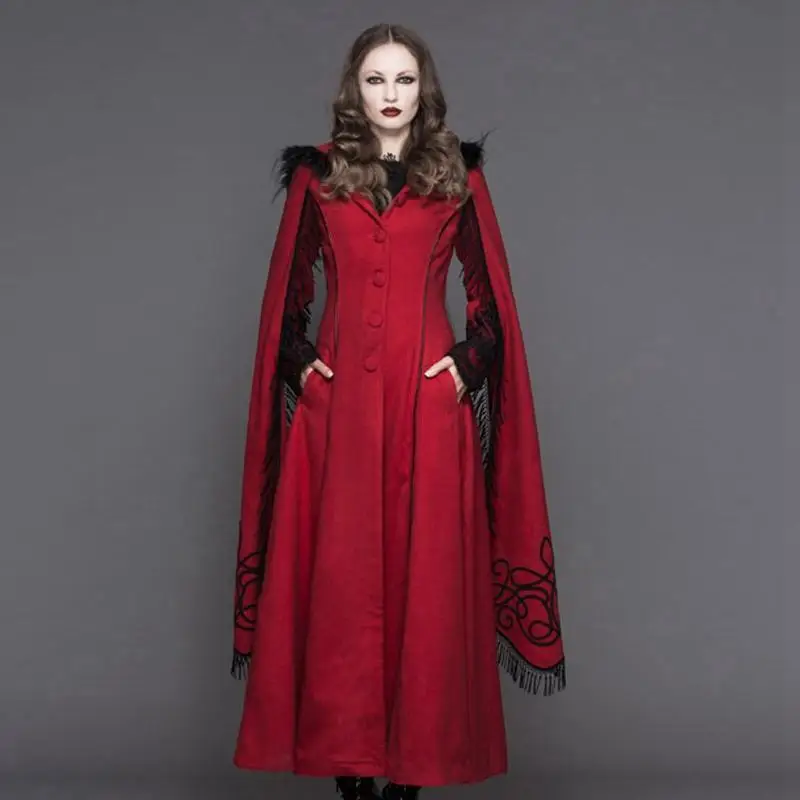 

Devil Fashion Women's Angel Sleeve Tasseled Goth Long Coat CT02401/CT02402