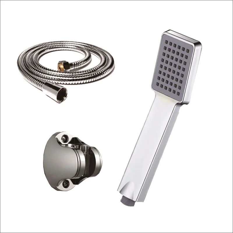 Hand Hold Bath Shower Heads Holder Hose Shower Set Square Stainless