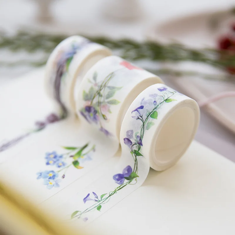 

Cute Kawaii Flowers Japanese Masking Washi Tape Decorative Adhesive Tape Decora DIY Scrapbooking Sticker Label
