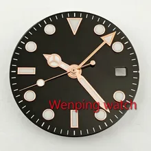 28,5 мм Световой часы уход за кожей лица+ розовое золото Gmt стрелки часов подходят Miyota 8205/8215/821A MINGZHU DG 2813 движение P899