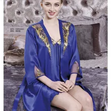 Женская ночная рубашка наборы чистый 19 мм шелковый халат сорочка/короткие слипы комплект из 2 предметов Размер M L XL