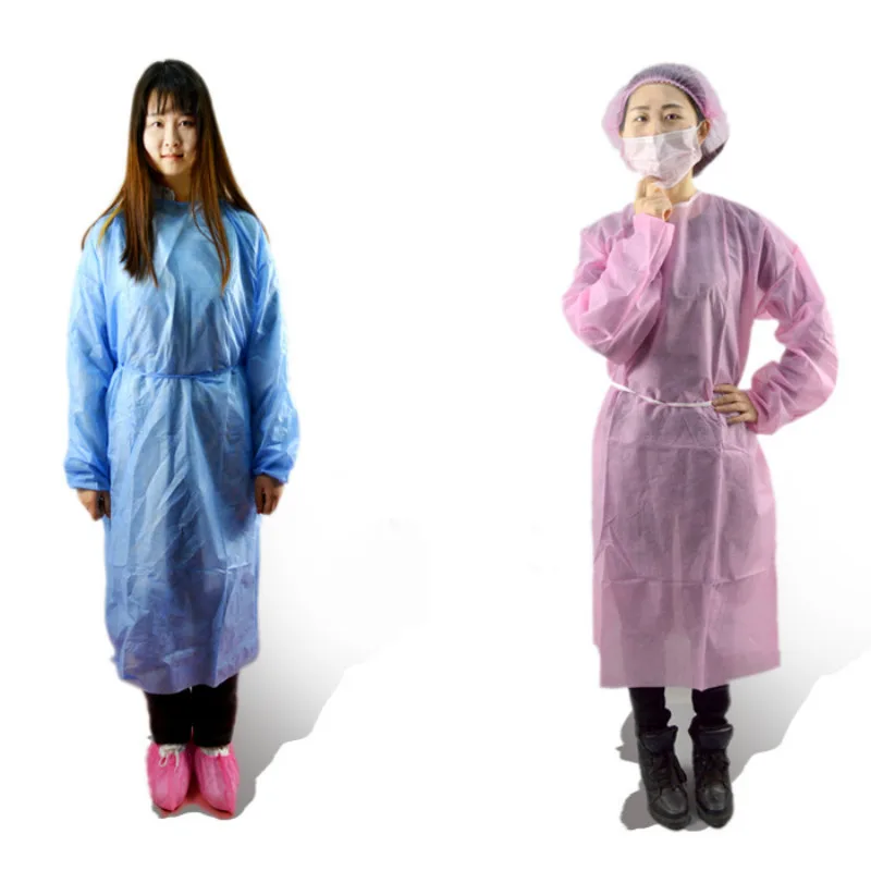 10 шт. розовая одноразовая Хирургическая Одежда Тонкая и легкая одежда для пыли комбинезоны один раз фартуки медицинская одежда для