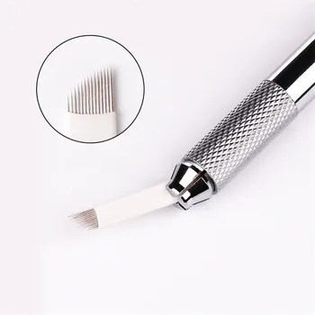 

Tattoo Permanent Makeup Manual Eyebrow Blades 10Pcs/Lot Radian Eyebrow Needles Sterilized Microblading Needles