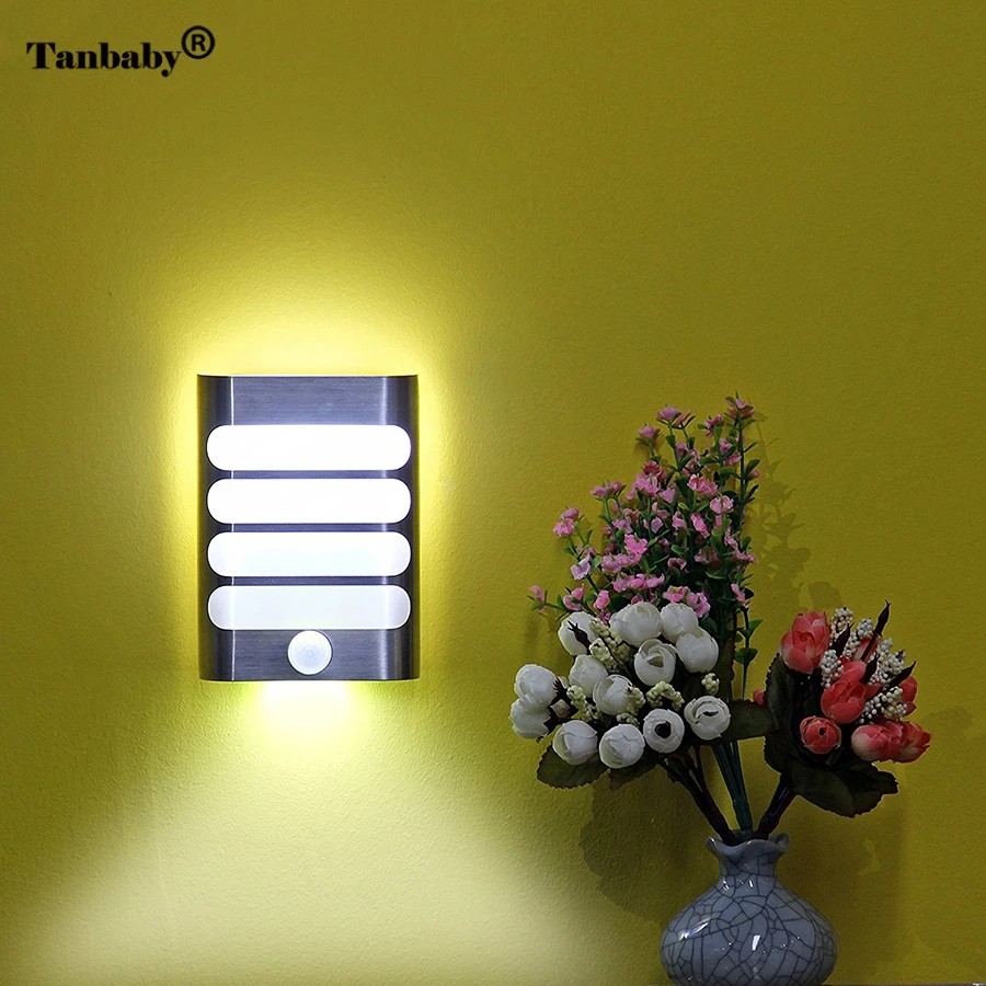 

Tanbaby Rechargeable Motion Sensor LED Night Light Wireless Wall sconce Lamp Auto On/Off led