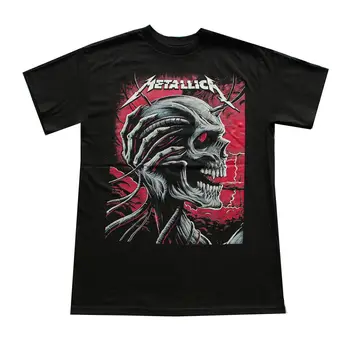 

METTALICA Men's T-shirt Black SKULL New Men'S Fashion Short-Sleeve T Shirt Mens Short Sleeve Tops Top Tee