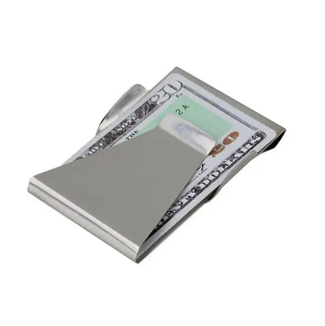New Slim Clip Double Sided Money Clip High Quality Wallet New Stainless Steel Wallet Metal Credit Card Money Holder Supply - 