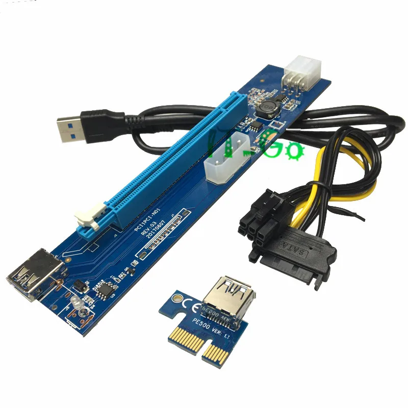 PCIE Splitter 1 à 4 PCI-Express Riser Card, Multiplicateur Adaptateur PCI-E de 1 à 4 Tours USB 3.0 Riser Card pour Riser PCI Express 16x ETH Miner GPU Crypto Bitcoin Ethereum