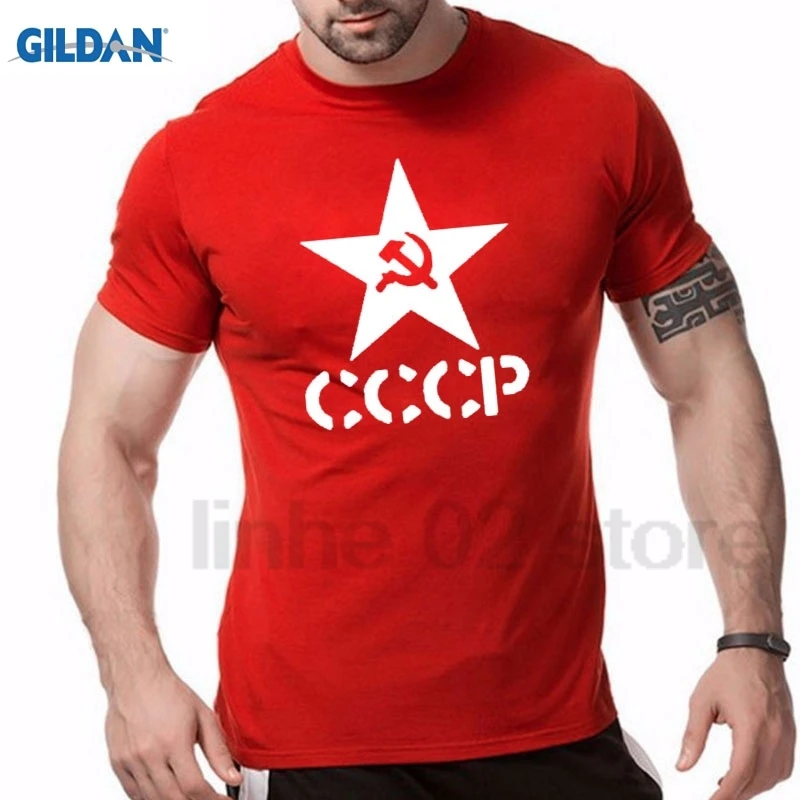 

GILDAN BAIJOE-Summer-CCCP-Russian-T-Shirts-Men-USSR-Soviet-Union-Man-Short-sleeve-Tshirt-Moscow-Russia