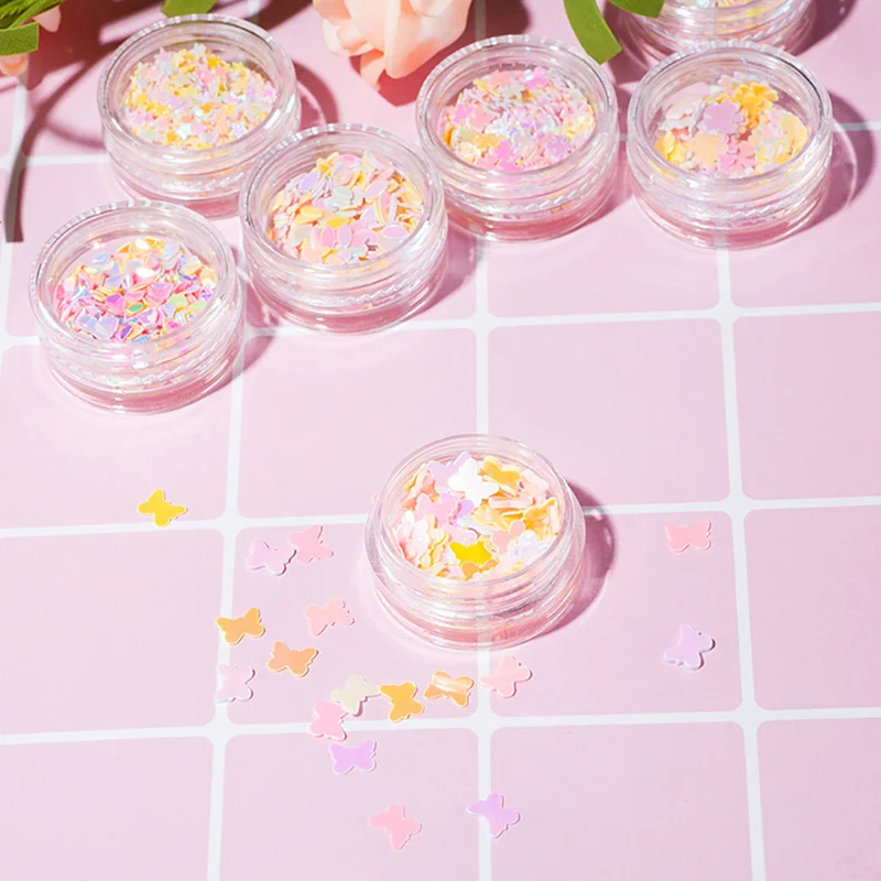 12 шт./Набор DIY Nail Art Блеск украшения ломтик красочные жемчужные кристаллические
