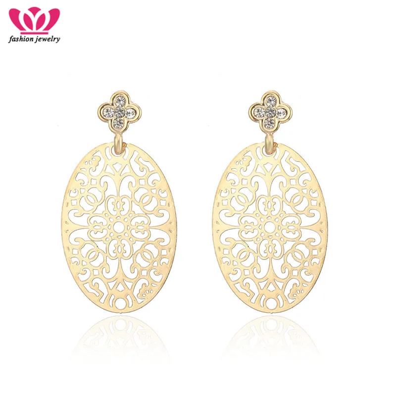 

Charming Crystal Oval Flower Dangle Earrings Fashion Sweet Lovely Silver Earring For Women Girls Valentine's Day Gift Wholesales