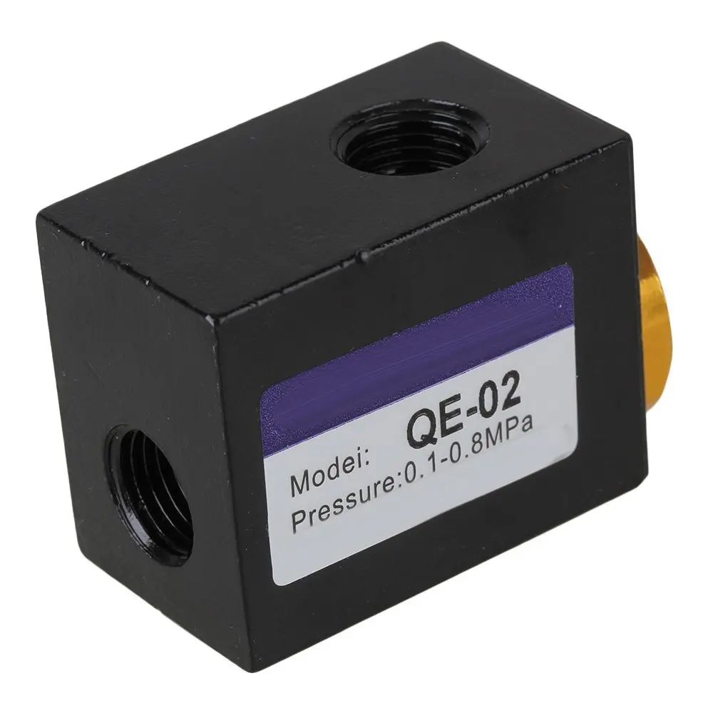 Black QE 02 1/4 Inch Dia Inlet Port Air Quick Exhaust Control Pneumatic