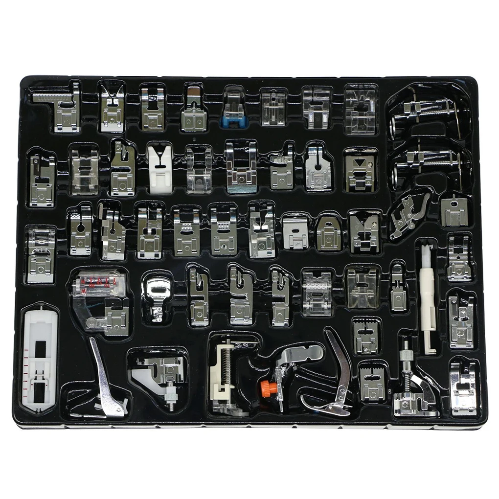 

52pcs Multifunctional Presser Feet Parts Set Edge Joining Rolled Hem Curling Presser Foot Sewing Machine Accessories Kit