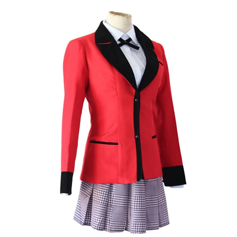 Coshome Kakegurui Compulsive Gambler  Jabami Yumeko Igarashi Sayaka Cosplay Costumes School Girls Uniforms Coat Shirt Skirt Outfit Set (4)