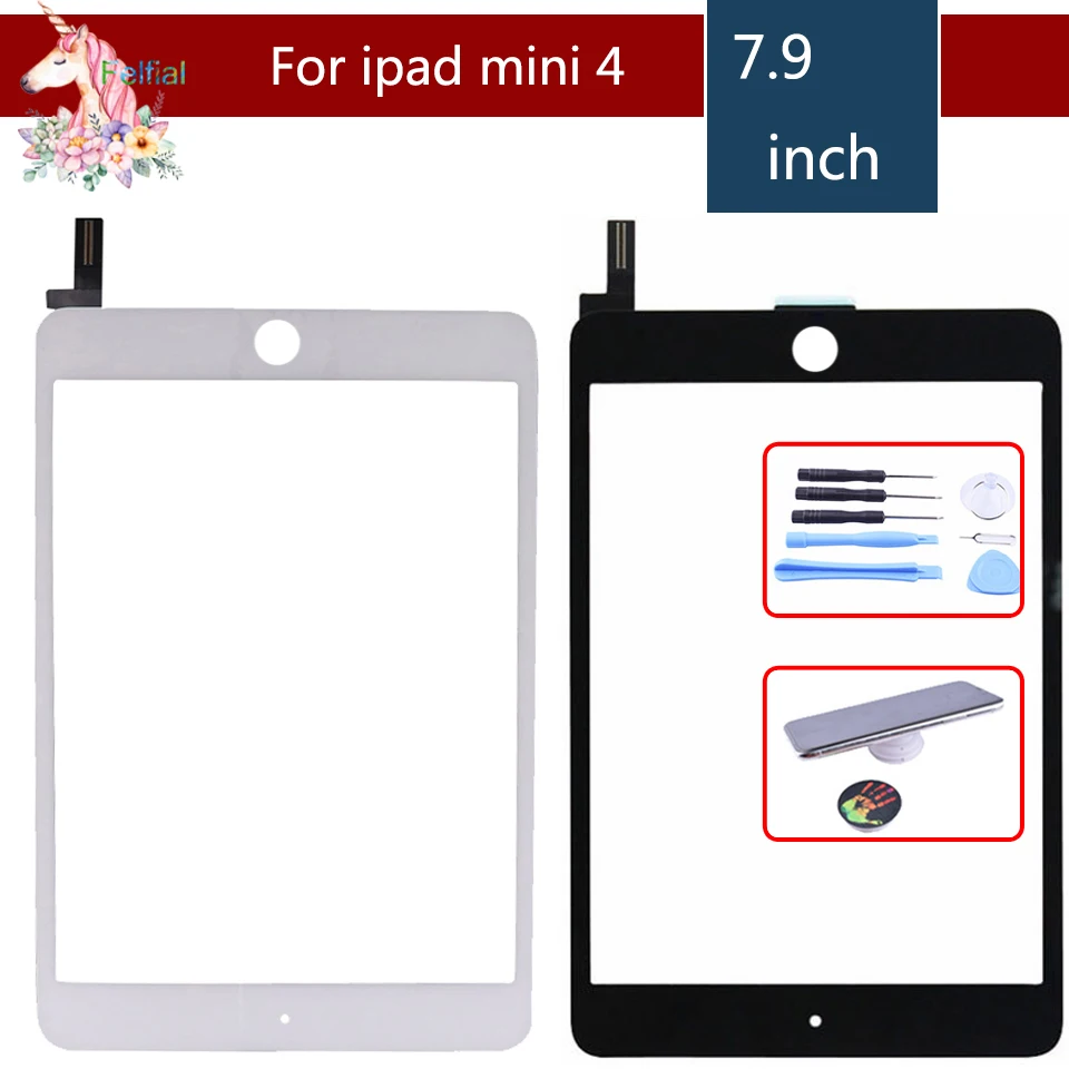 For Apple iPad mini 1 mini 2 mini 3 mini 4 Touch Screen with IC and Adhesive Digitizer Front Glass Replacement