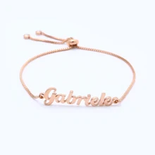 

Personalized Name Necklace Custom Rose Gold Plate Necklace, Daily Adjustable Jewelry Gift for Her Valentines Mothers Day Gift