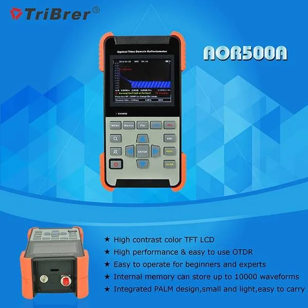 FTTH tribrer OTDR Волокно оптическое Тесты OTDR aor-500a 100 км 1310/1550nm 28/26db оптический времени домена рефлектометра 3 годовая гарантия