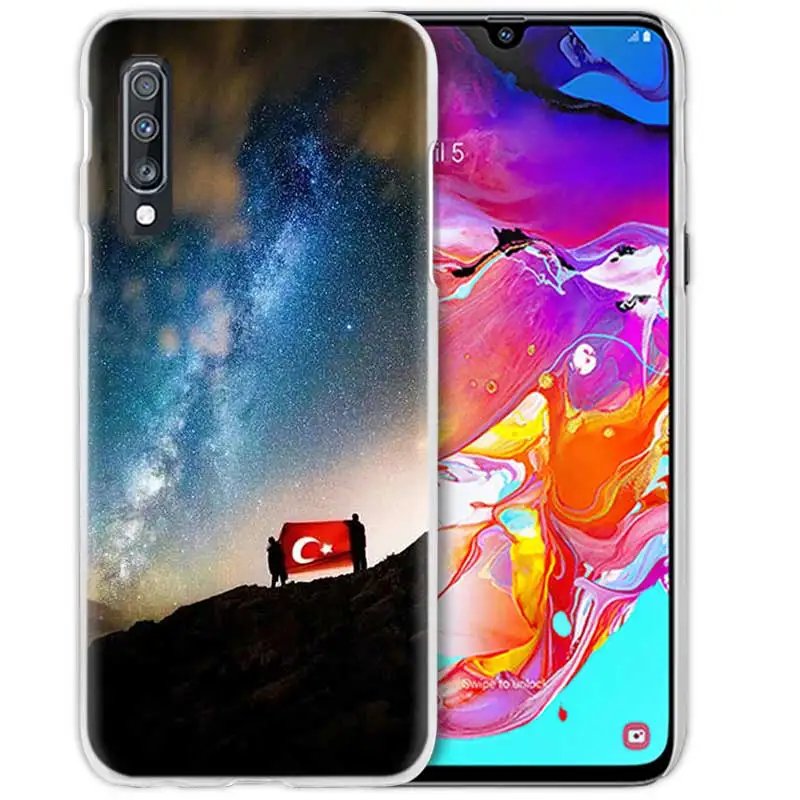 Турция чехол с флагом для samsung Galaxy A50 A70 A20e A40 A30 A20 A10 A8 A6 плюс A9 A7 Прозрачный жесткий чехол для телефона с изображением волка Coque Капа - Цвет: 09