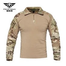 Тактические футболки для мужчин, военные армейские футболки, футболки для спецназа, мужские камуфляжные футболки из питона с длинным рукавом, Мягкая воздушная охотничья рубашка