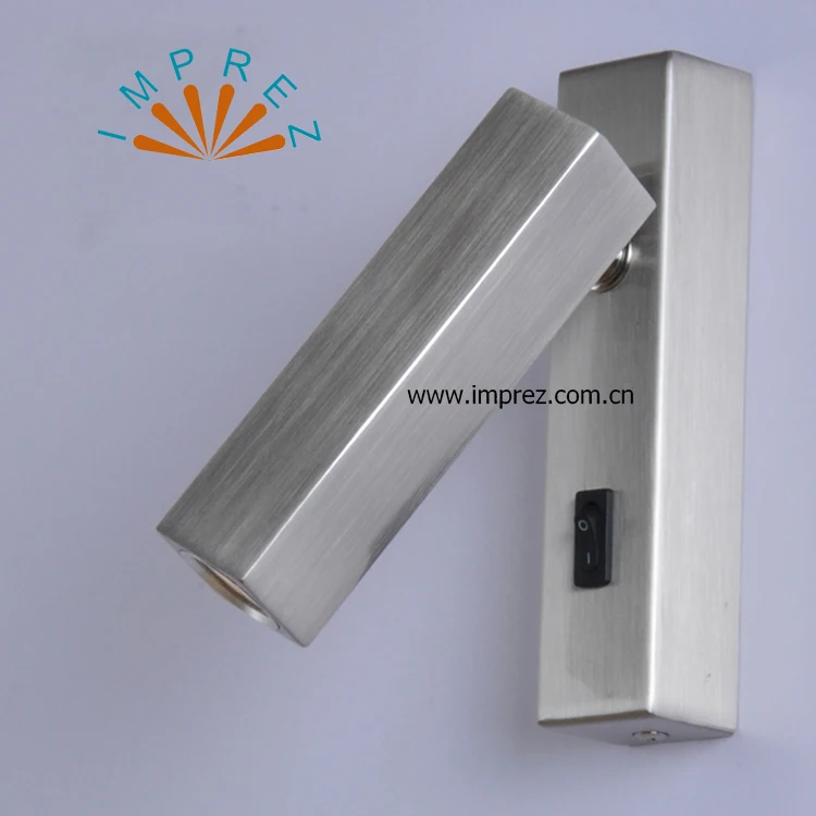 

new arrival 3W led wall light mental headboard spotlight wall mounted with switch on/off bedside lamp 10pcs/lot free shipping