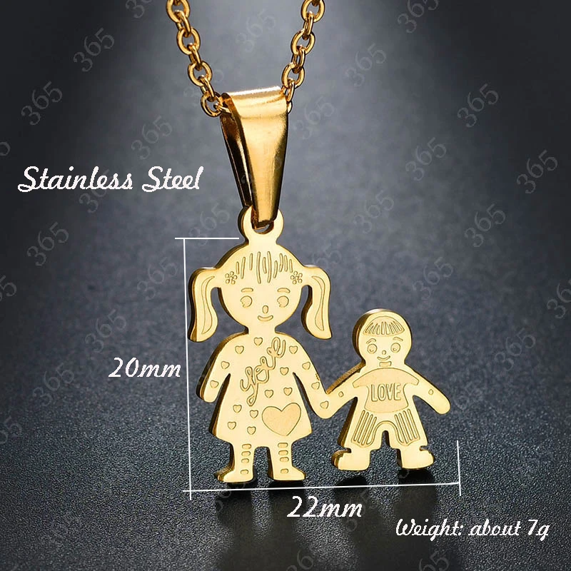 Высокое качество Серебряный Цвет Мама Подвеска для мальчика ожерелье из нержавеющей стали любящее семейное ожерелье для мамы сестры печатный подарок