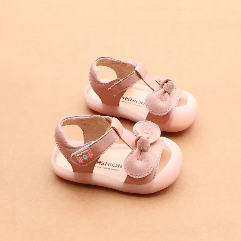 Bow Baby Girls Sandals 1 2 Years Old Toddler Shoes Soft Bottom Beach