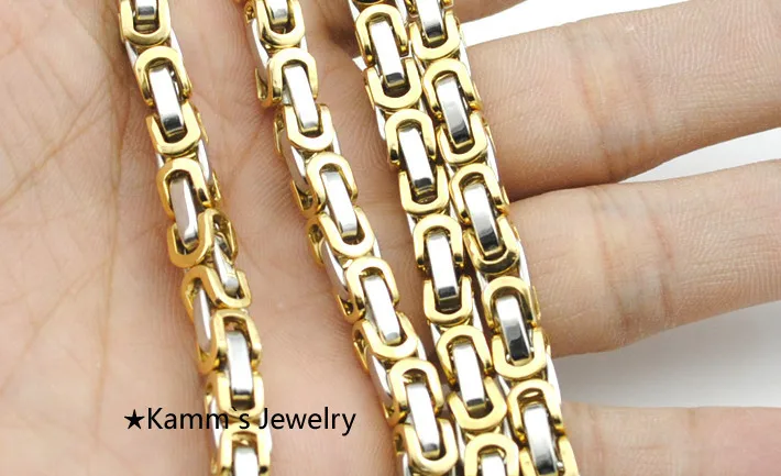 kaybetmek para promosyon moda 4 5mm genislik erkekler kolye zincir baglanti bizans gumus altin kolye erkekler taki kn014
