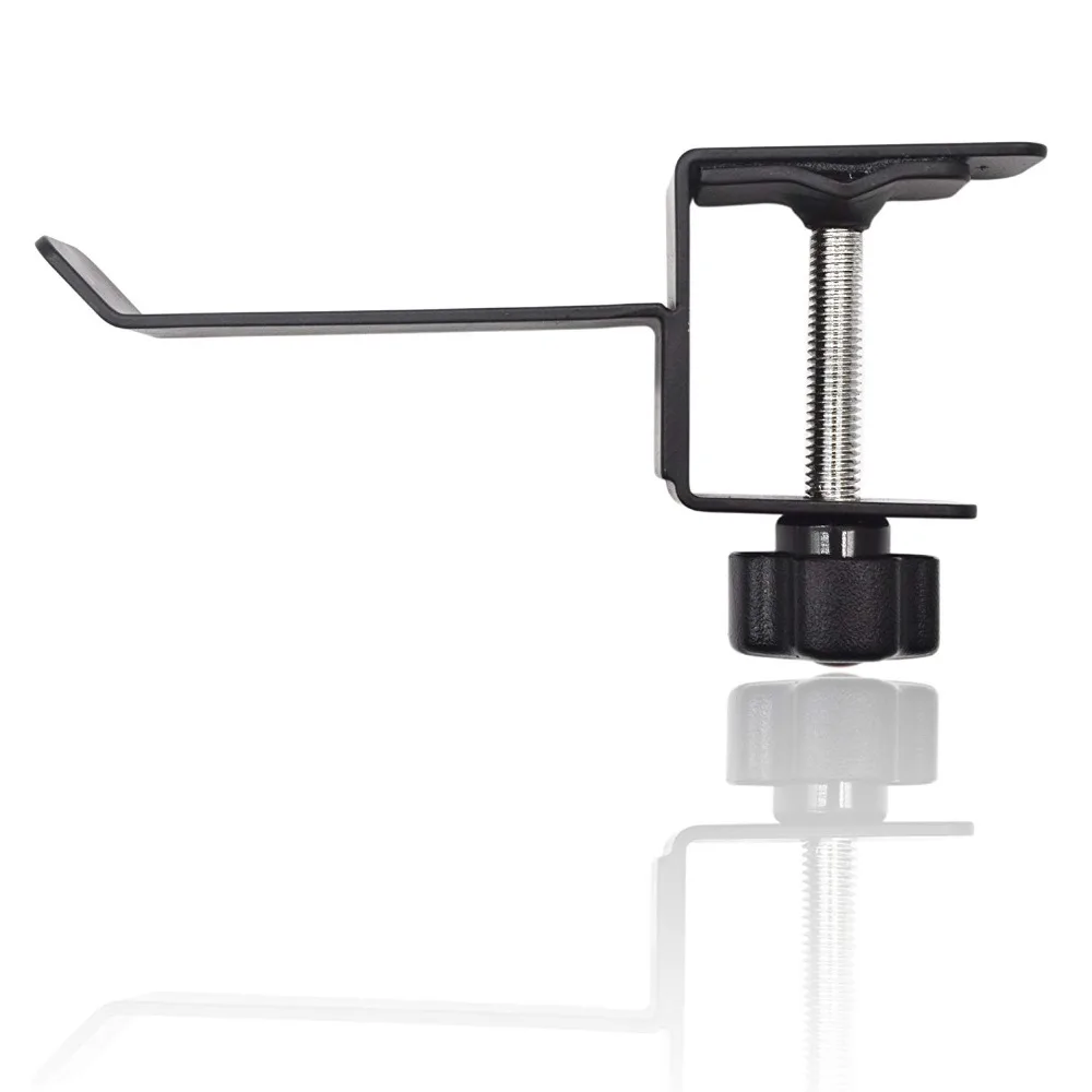 Headset Holder Universal Metal Headphone Holder Hanger Clip with Adjustable Clamp for Computer Desk Black 