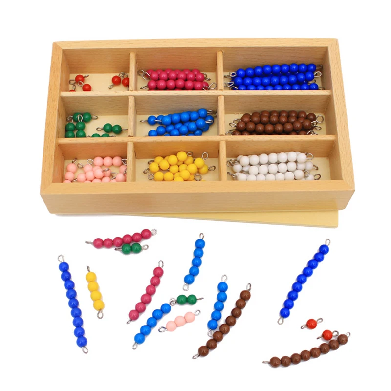 

Kids Toys Montessori Materials Educational Wooden Toy Colorful Checker Board Beads Math Toys Early Childhood Preschool Training