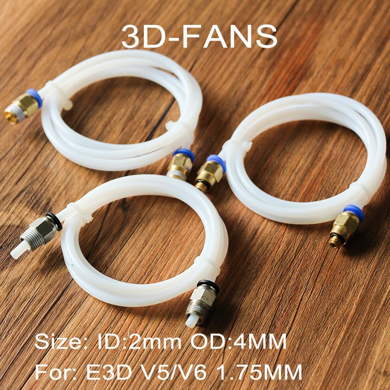 Горячая 1 м тефлоновая трубка PTFE+ PC4-M6/PC4-01 фитинг j-головка hotend RepRap росток Боуден экструдер для нити 1,75 мм ID 2 мм OD 4 мм