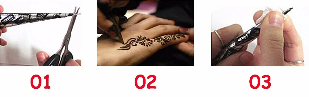 1 шт. черный цвет индийская хна паста конус красота для женщин Менди палец крем для тела краски DIY временный рисунок для татуировки трафарет