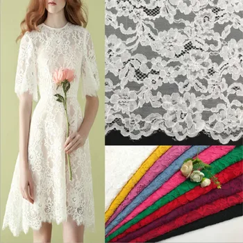 

Cotton Lace fabric hollow lace fabric for Wedding dress material custom lace