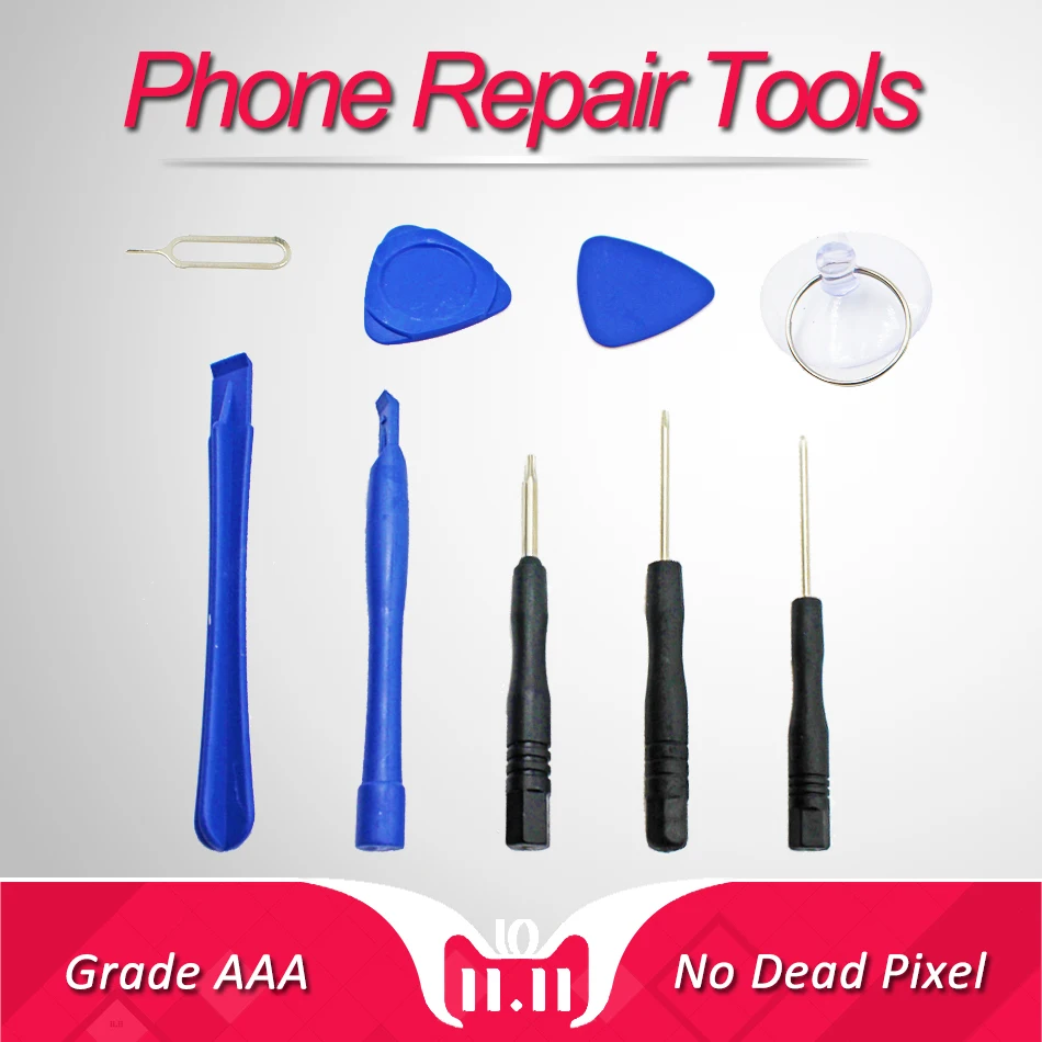

Professional 9 in 1 Cell Phones Opening Pry Repair Tool Kits Smartphone Screwdrivers Tool Set For iPhone Samsung HTC Moto Sony
