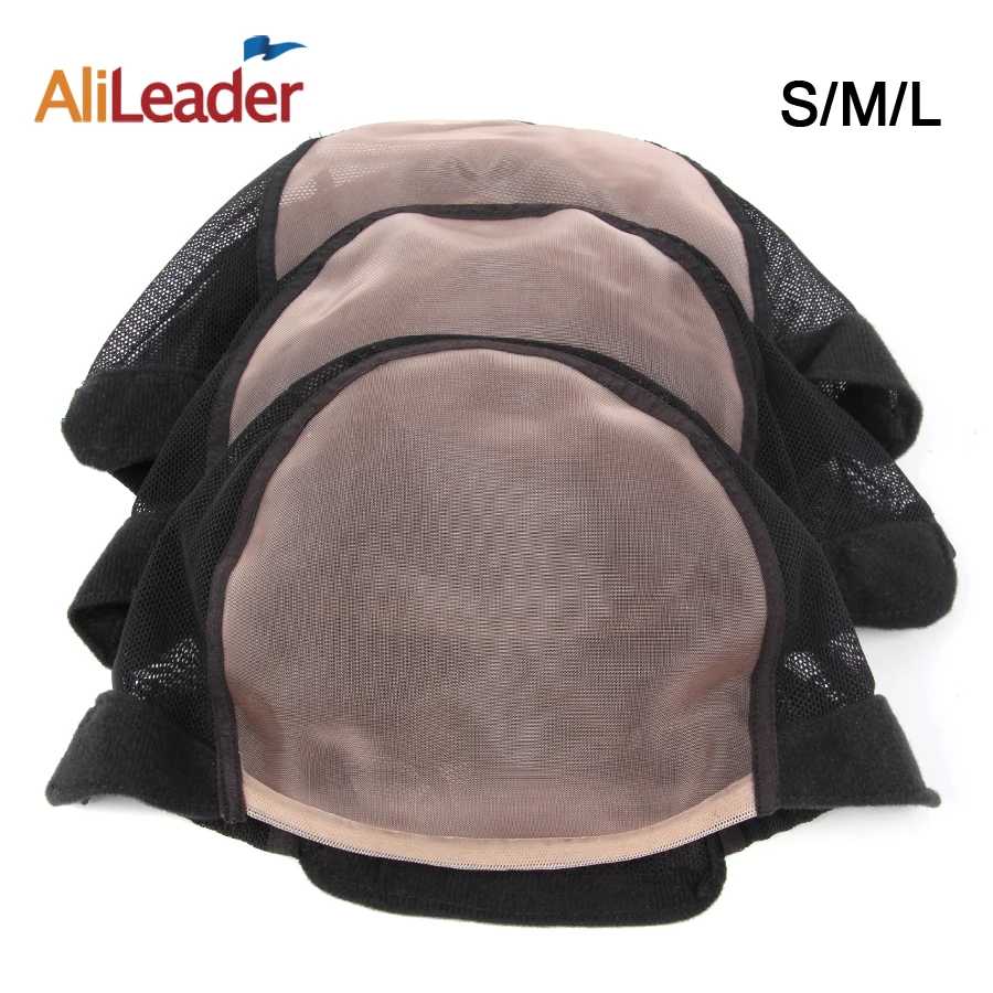 Murah 1 10 Pcs L M S Ukuran U Bagian Wig Cap Dengan Lace Cap Monofilamen Untuk Membuat Wig, profesional MONO Wig Topi Dengan Tali Adjustable