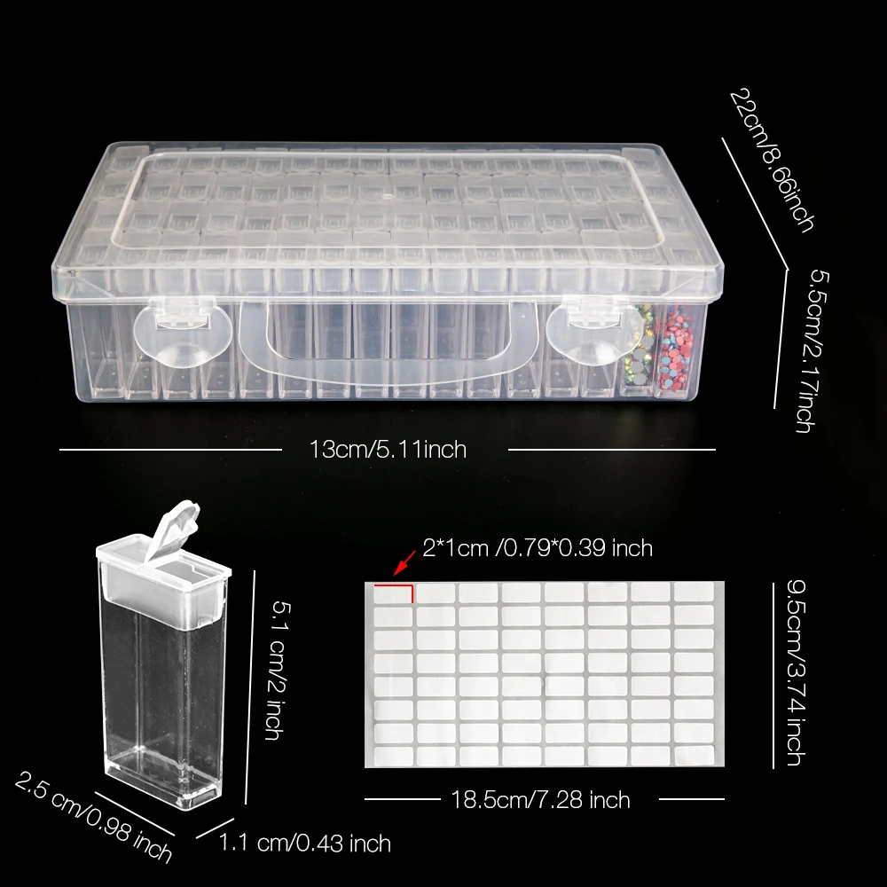 64/128 шт. инструменты для вышивки картин со стразами контейнер для бисера Стразы Алмазная вышивка камень аксессуары для хранения мозаика удобный ящик