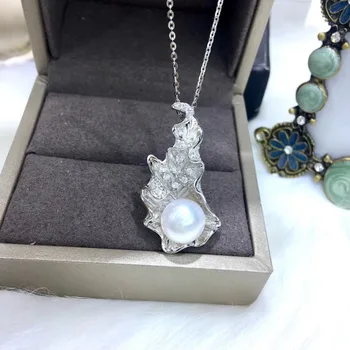 

Charm Silver Pendant Setting Mounting Pendant Findings and Component for Oyster Akoya Edison Pearls Corals Jade Stones Beads