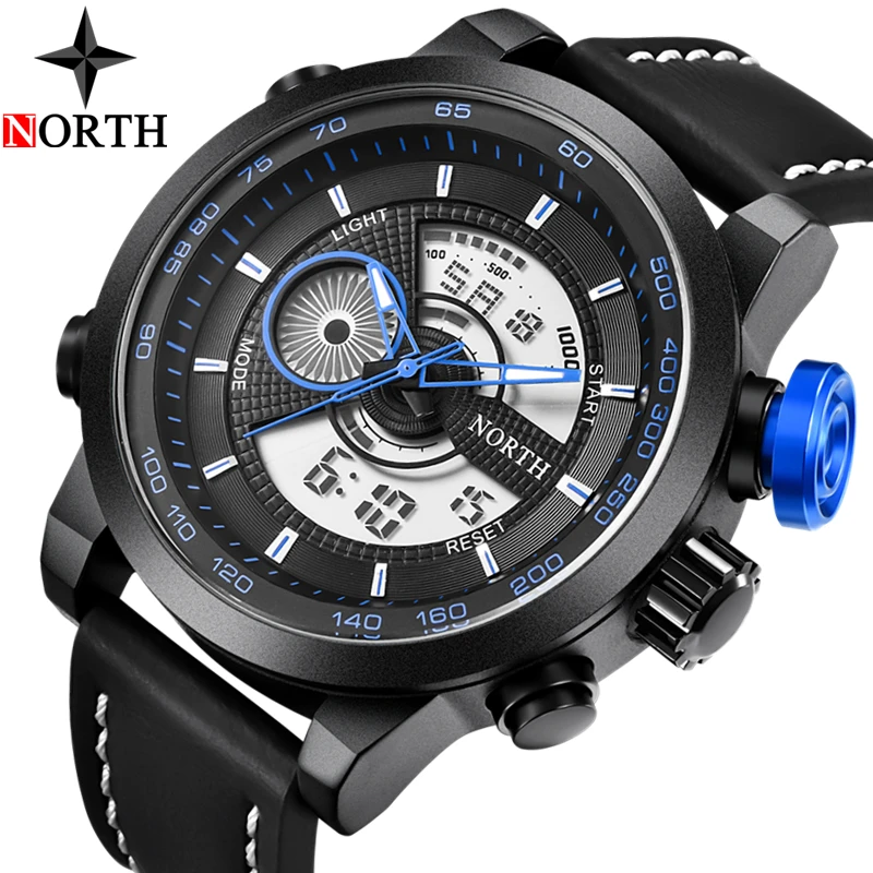 

2018 Watch Men NORTH Casual Sport Military Quartz Clock Mens Watches Top Brand Luxury Waterproof Digital Watch Relogio Masculino