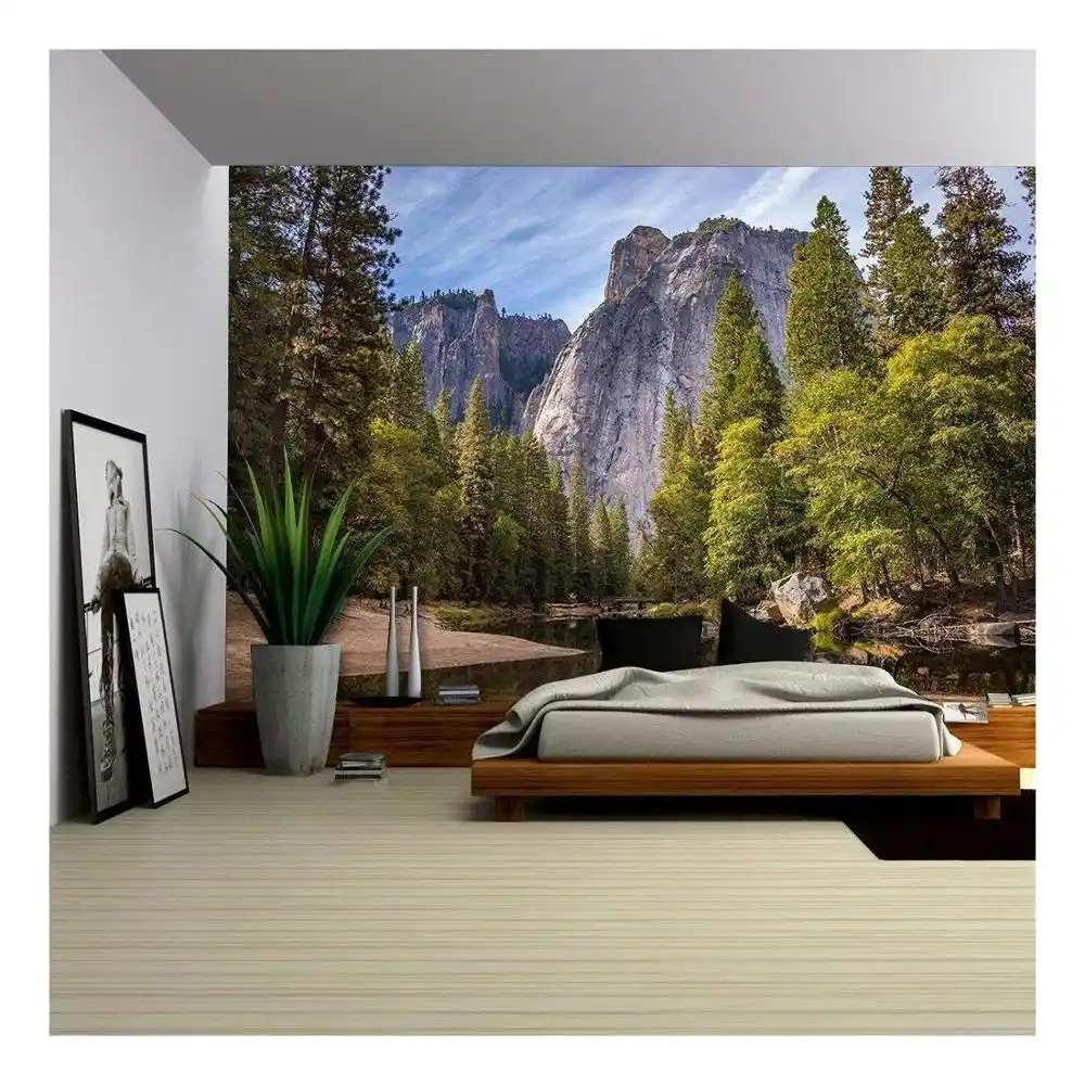 Pegatinas De Pared Grandes En 3d Papel Pintado Con Paisaje De Bosque De Montaña Vinilo Pared Artística Mural Calcomanías De Suelo Diseño Creativo Para Decoración Del Hogar Adhesivos Para Pared Aliexpress