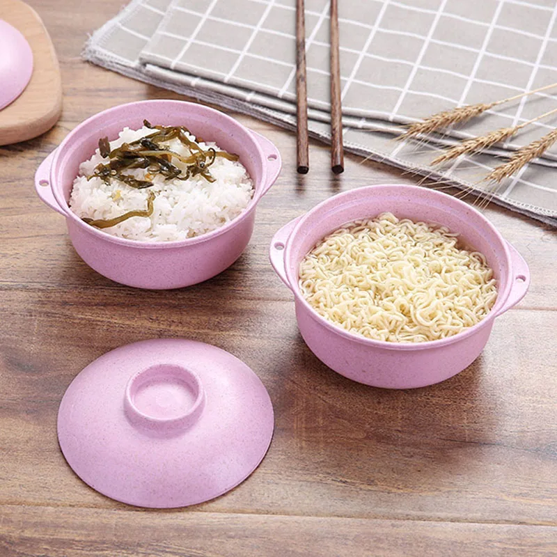 

Kitchen Wheat Straw Bowl Tableware Dinnerware Children Dinner Service Healthy Children Fruit bowl noodel bowl 15.5*12*8cm